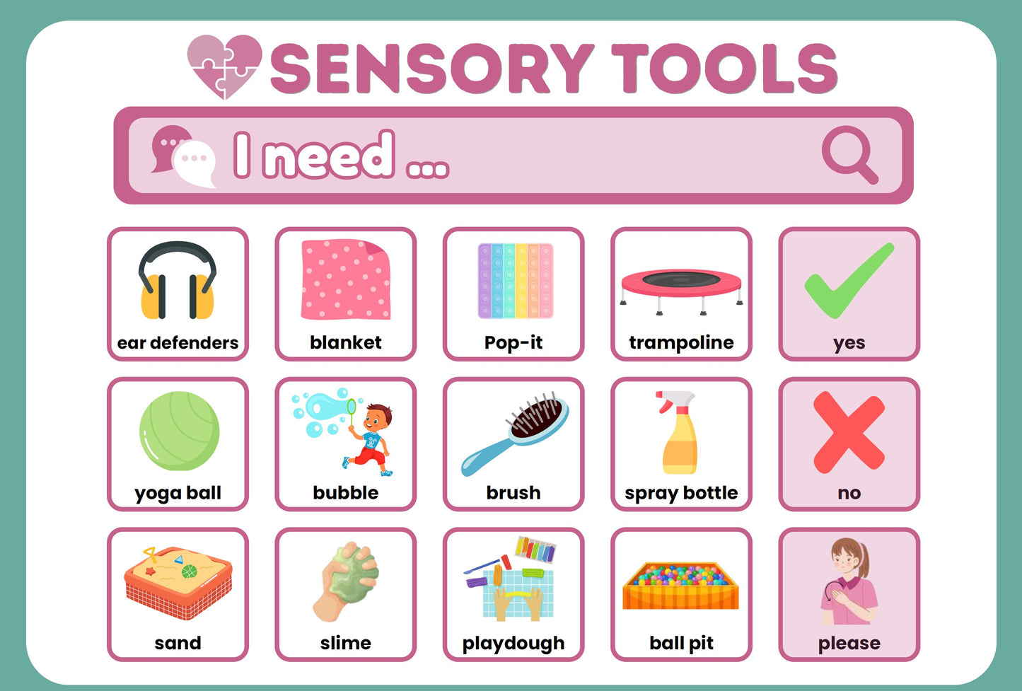 Autism ADHD non-verbal Communication Cue Cards | Digital Printable PDF