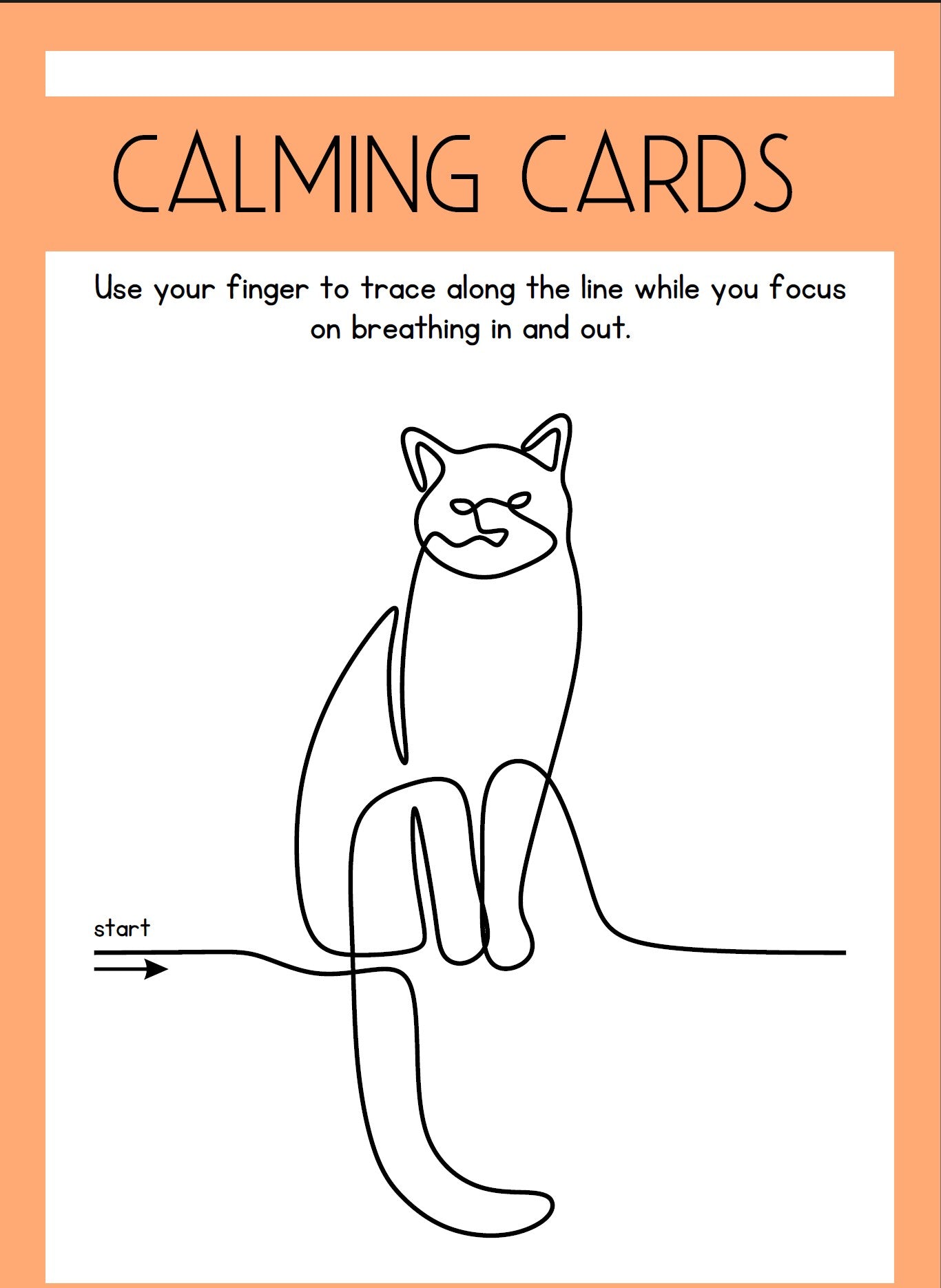 Printable calming cards for neurodivergent kids with ADHD and autism — finger tracing breathing activity for emotional regulation and anxiety relief